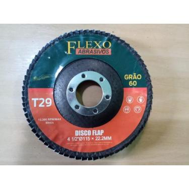 Imagem de DISCO FLAP DE 4 1/2 115mm GRÃO 60 T29 10/UNID. - FLEXO