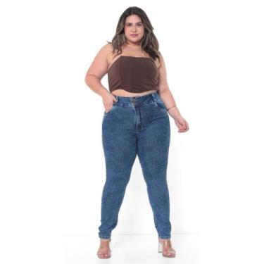 Imagem de Calça Skinny Jeans Marmorizada Feminina Plus Size - Faraya Jeans, 46