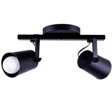Imagem de Luminária de Teto Spot Trilho Luz Direcionável Fokus 2 Lâmpadas E27 Mo