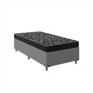 Imagem de Cama Box Solteiro com Colchão Espuma D33 88x188cm Suede - ConfortBraz,