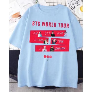Imagem de Camiseta BTS World Tour 2026 Aesthetic Unissex - Sneko Store, Azul cla