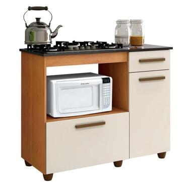Imagem de Balcão Para Cooktop 4 Bocas Violeta Kaiki Móveis Nature Off White
