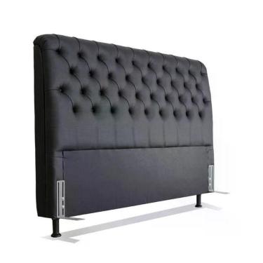 Imagem de Cabeceira De Cama Box Casal Queen 158cm Pádua Couro Preto