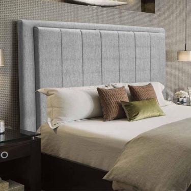 Imagem de Cabeceira Opala Cama Box Queen 160Cm Linho Cinza