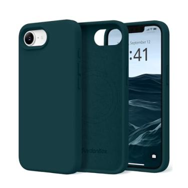 Imagem de SuydanBox Capa magnética para iPhone 16e, compatível com MagSafe, [forro de microfibra macio antiarranhões] Capa protetora de silicone fino à prova de choque para iPhone 16E 6,1 polegadas, azul escuro