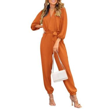 Imagem de Macacão Feminino PRETTYGARDEN Manga Longa Decote V M