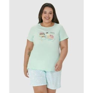Imagem de Pijama Feminino Manga Curta Algodão Malwee Plus Ref. 122423-Feminino