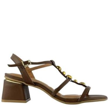 Imagem de Sandália Feminina Vizzano com Salto Bloco e Aplicações Douradas-Feminino