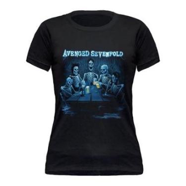 Imagem de Camiseta Baby Look Avenged Sevenfold Stamp Feminina em Algodão Manga Curta-Feminino