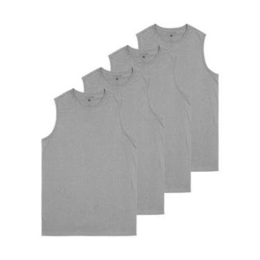 Imagem de Kit com 4 Camisetas Masculina Regata Malwee 1000004421 Azul Marinho-Masculino