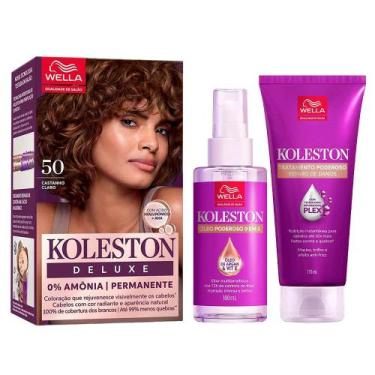 Imagem de Koleston Poderoso Kit  Coloração Deluxe Castanho Claro 5.0 + Tratament
