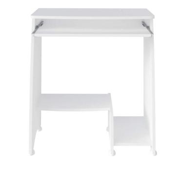 Imagem de Mesa Escrivaninha Para Computador Com Prateleira Retrátil Pixel Branco