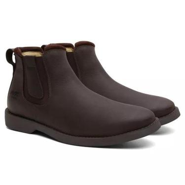 Imagem de Bota Masculina Venetto Casual em Couro Legítimo com Solado Gel Conforto e Resistência-Masculino