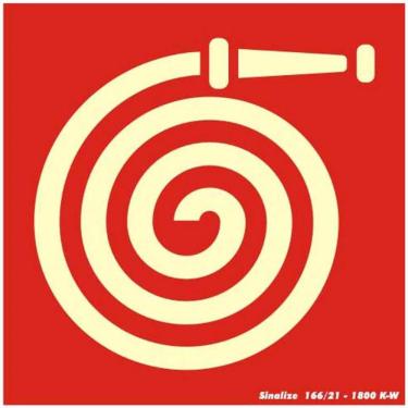 Imagem de Placa de Pvc Fotoluminescente Autoadesiva 15x15 Abrigo de Mangueira 350 Aa Sinalize Placa Fotol