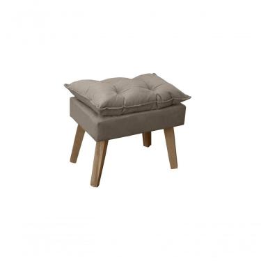 Imagem de Puff Banqueta Decorativa Opala Capuccino Com Pés Quadrado Smf Decor