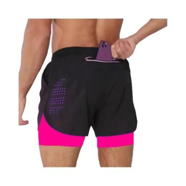 Imagem de Shorts De Treino Masculinos 2 Em 1 De Secagem Rápida Para Corrida E Mu