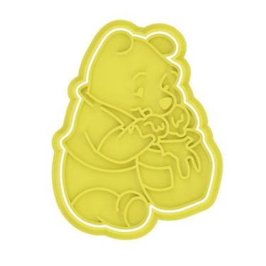 Imagem de Cortador Biscoito Molde Forma URSINHO POO Marcador Carimbo Pasta Ameri