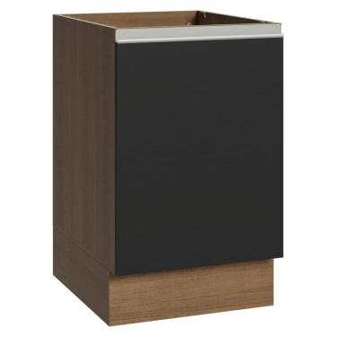 Imagem de Balcão De Cozinha 50cm 1 Porta (sem Tampo) Rp Glamy Madesa Rustic/preto