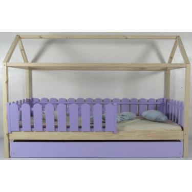 Imagem de Bicama Montessoriana Solteiro Casinha Colorida Madeira Maciça Pinus - 