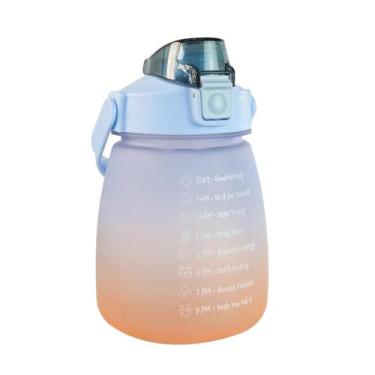 Imagem de Garrafa de plástico com canudo e alça 900ml tie dye academia - Amigold