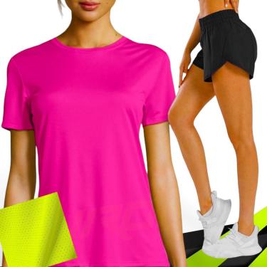 Imagem de Conjunto Feminino Iron Camiseta Dry Fitness + Short Tactel Academia-Feminino