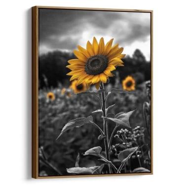 Imagem de Quadro decorativo Girassol Solitário Sob Céu Tempestuoso - Art Canvas,