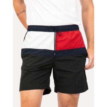 Imagem de Short Tommy Hilfiger Long Drawstring Colourblock Sash Preto-Masculino