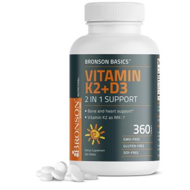 Imagem de Suplemento Bronson Basics Vitamina K2 D3 5000IU (125mcg)-Unissex