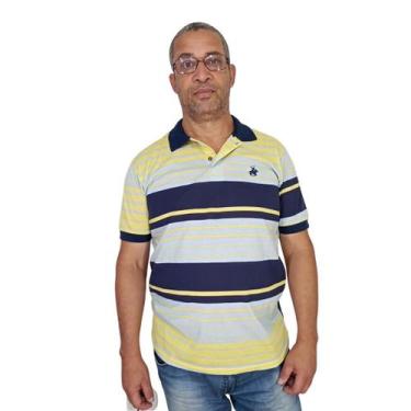 Imagem de Camisa Gola Polo Masculina Listrada Manga Curta - Estilo Clássico, Con