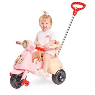 Imagem de Kit Carrinho de Passeio ou Pedal Infantil 2 em 1 Vespita Calesita, Ros