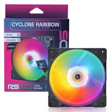 Imagem de Cooler Para Gabinete Round5 Cyclone FW Black Rainbow 120mm 7496