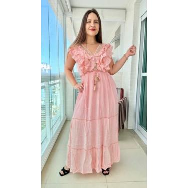 Imagem de Vestido Longo Indiano Premium Luxo Boho Chic c/ Forro-cod.155 - Aleci 