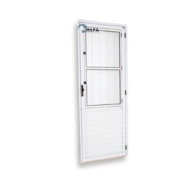 Imagem de Porta Social (SALA) ESQUERDA alumínio branco Linha 25 - ALFA, 210X080