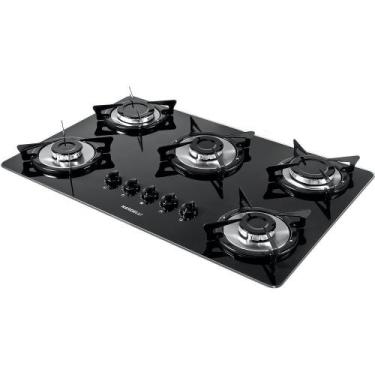 Imagem de Cooktop 5 Bocas á Gás NV5 Inox Nardelli Preto, Bivolt