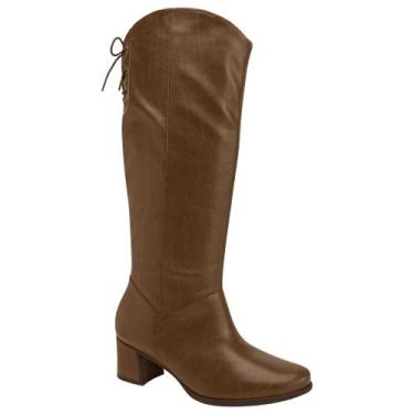 Imagem de Bota Cano Longo Salto Forrado Piccadilly 654050 Feminina - Camel, Came