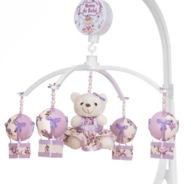 Imagem de Mobile Para Berço Musical Giratório Ursa Floral Balão Lilás - Le-Leão 
