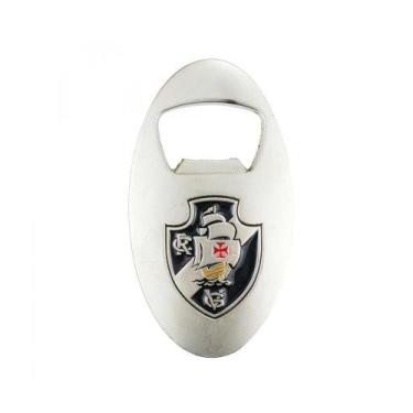 Imagem de Abridor Garrafas Vasco Prateado Com Ímã 7,5cm Oficial - Minas de Prese