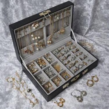 Imagem de Kit Maleta Luxo 70 Semijoias Folheadas Ouro 18K e Prata 925 Revenda At