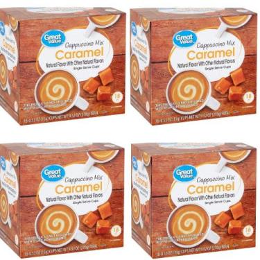 Imagem de Mix para Cappuccino Caramelo Great Value 270 g, pacote com 4