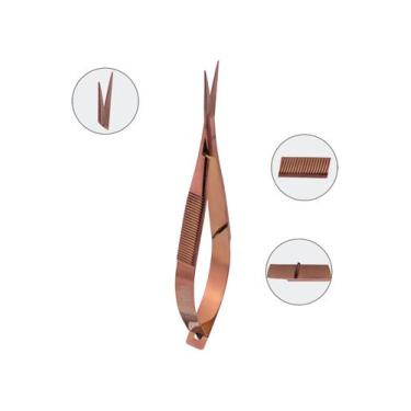 Imagem de Tesoura para Sobrancelhas, 4.75 Ponta Reta, Inox, Rose Gold (BAV) - Ba