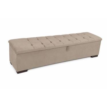 Imagem de Bau Recamier MDP Veneza King 195 Tc 01 Bege, BEGE