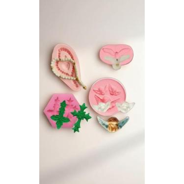 Imagem de Kit 3 Moldes Silicone Religioso Batizado Flexível - Congratulations St