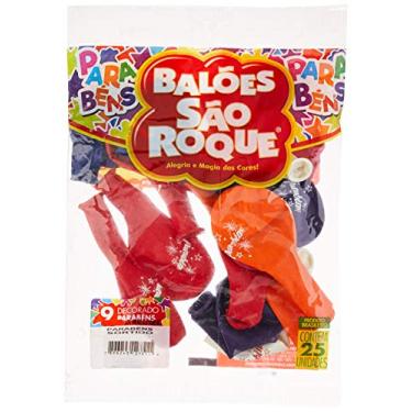 Imagem de Balão N.090 Parabens 7 cores Sortidas - Pacote com 25, São Roque