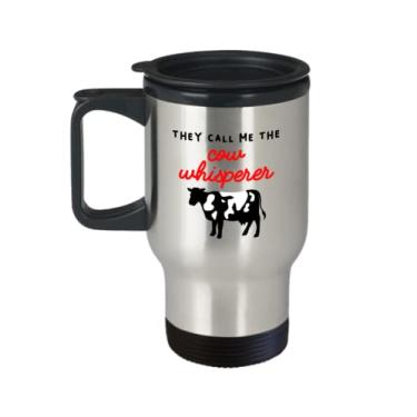 Imagem de Caneca de viagem Cow Whisperer - They Call me the Cow Whisperer copo de café isolado - Presentes de vaca Whisperer