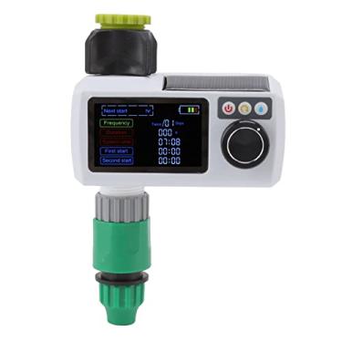 Imagem de Temporizador de irrigação solar, temporizador de água programável para mangueira de jardim com atraso de chuva e autoinspeção, temporizador de irrigação automática à