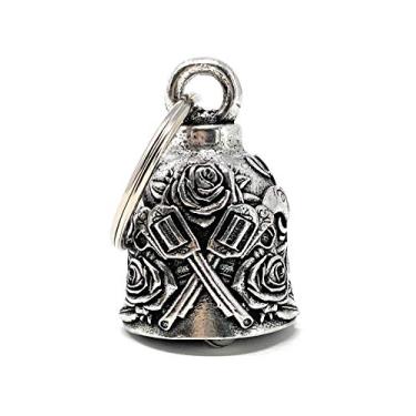 Imagem de Acessório de sino de motociclista de armas e rosas ou chaveiro para sorte