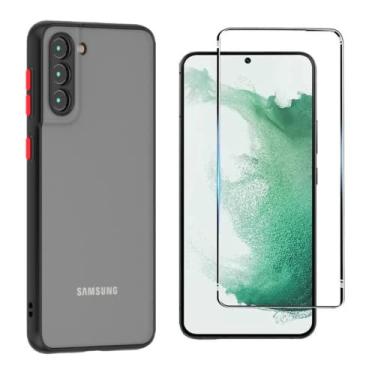 Imagem de Capa Capinha Premium Preta Translúcida Compatível Com Samsung Galaxy S20 fe, S21, S21+ Plus, S21 Fe, S22, S22+ Plus + Película Cerâmica 9D - (C7COMPANY) (S21 Fe)