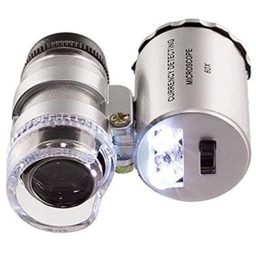 Imagem de 60x Mini Pocket LED UV Jewellers Lupa Microscópio Vidro Joias Lupa Necessária Lupa