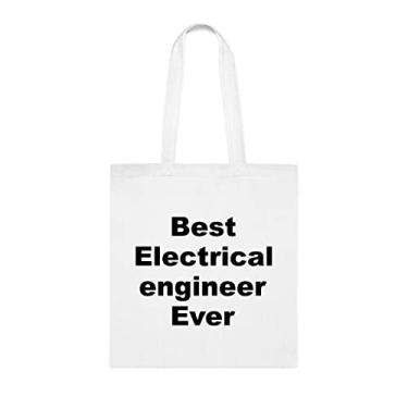 Imagem de Bolsa tote de engenheiro elétrico, Melhor bolsa de engenheiro elétrico, presente de engenheiro elétrico, bolsa de ombro de engenharia elétrica, bolsas reutilizáveis para engenheiro elétrico, ideia de de Natal, Branco