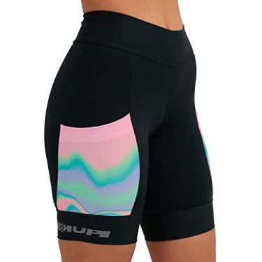 Imagem de Bermuda Compressao Feminina Hupi Run Longa Boreal, Cor: Preto, Tamanho: P